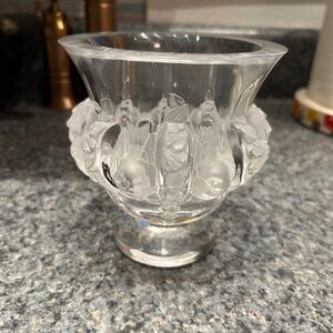 Vintage signed Lalique Dampierre French Crystal Vase